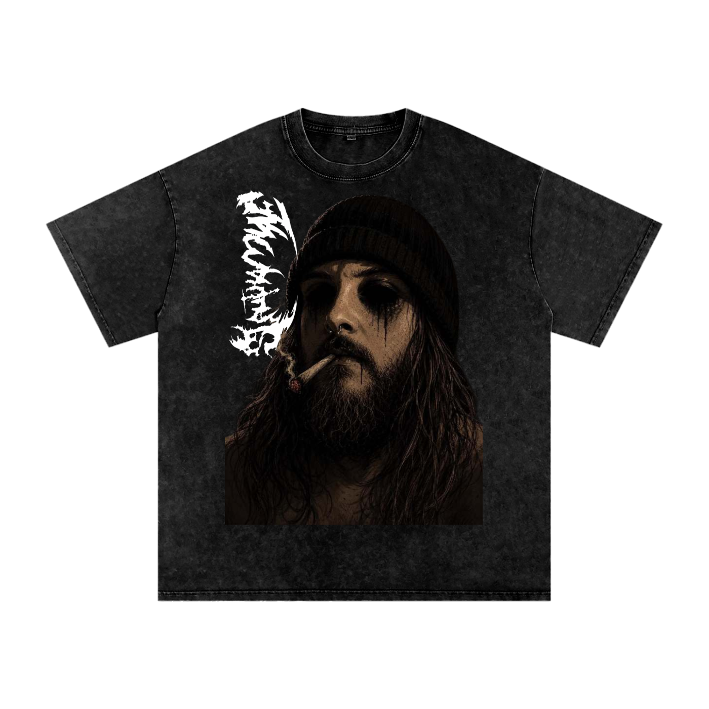 SLAUGHTAMVNE BLACK-EYED Snow Washed Oversized Cotton T-Shirt