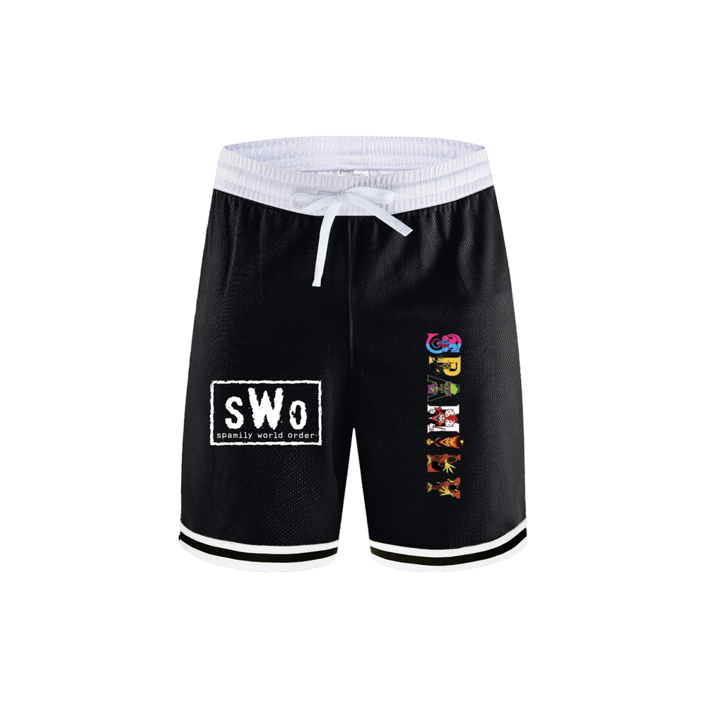 S.W.O / Spamily Cards Classic Stripe Trim Basketball Shorts