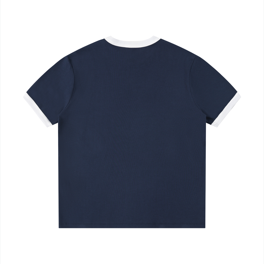 Spamily World Order Contrast Edge Ribbed Crewneck T-Shirt