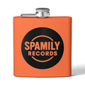 Flask — 'Spamily Records' 6oz Stainless Steel Hip Flask