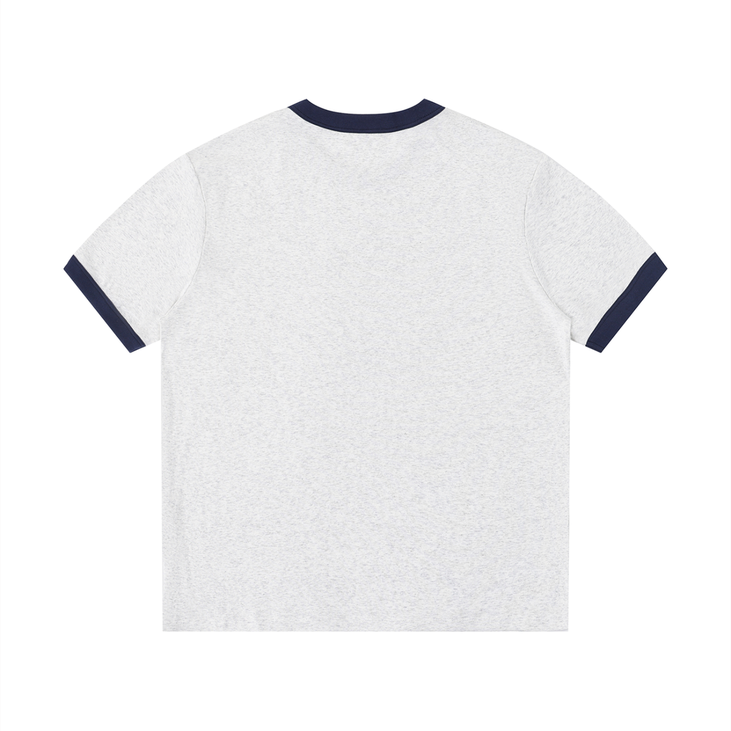 Spamily World Order Contrast Edge Ribbed Crewneck T-Shirt