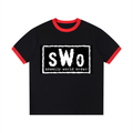 Spamily World Order Contrast Edge Ribbed Crewneck T-Shirt