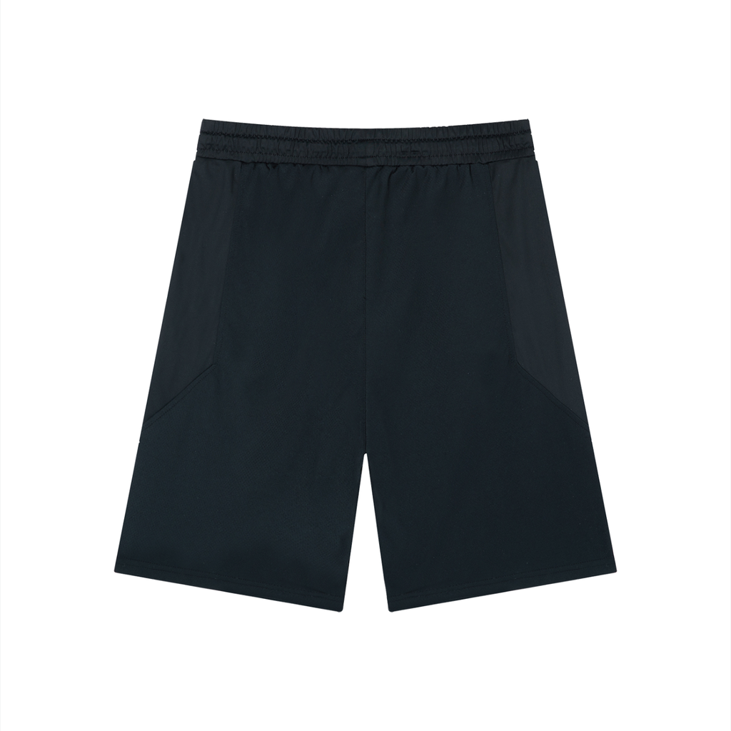 White On Black Men's Drawstring Gathering Shorts