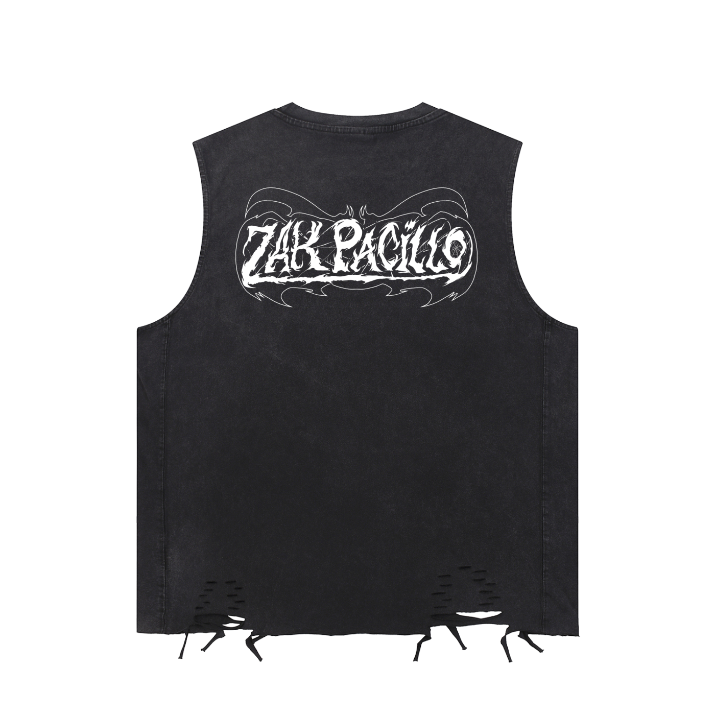 ZP MEME Snow Washed Raw-Hem Tank Top